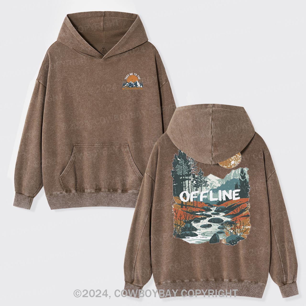 Hiking In The Mountains Garment-Dye Hoodies
