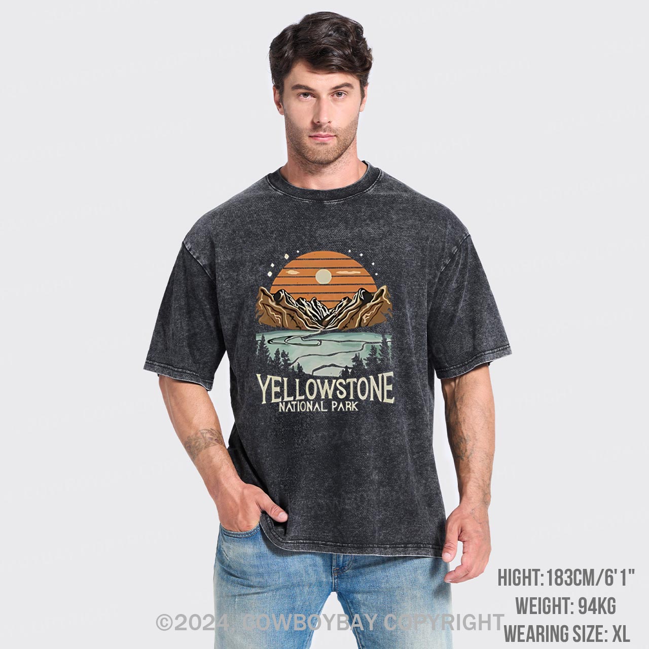Retro Yellowstone National Park Garment-dye Tees
