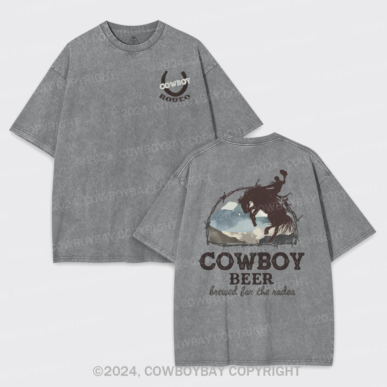 Beers Brewed for The Cowboy Rodeo Garment-dye Tees
