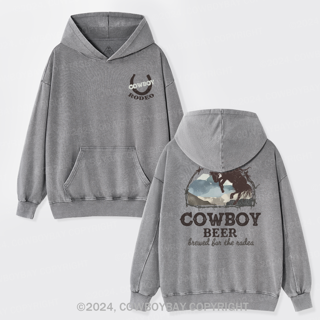 Beers Brewed for The Cowboy Rodeo Garment-Dye Hoodies