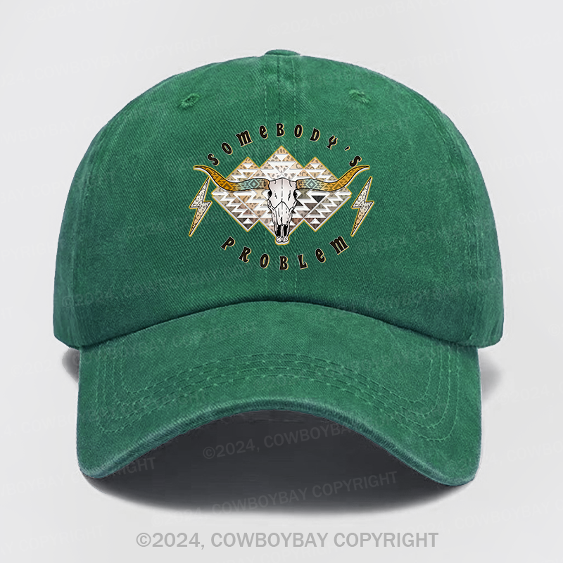 Boho Skull Somebody's Problem Wash Hat