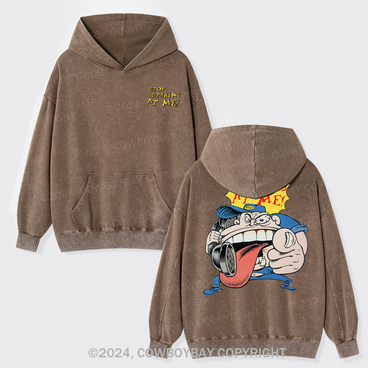 Stop Staring At Me Garment-Dye Hoodies