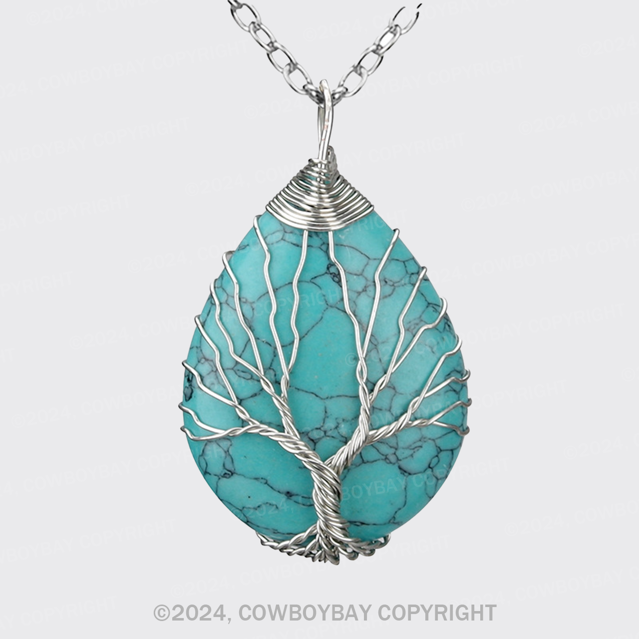 Blue Turquoise Water Drop Necklace