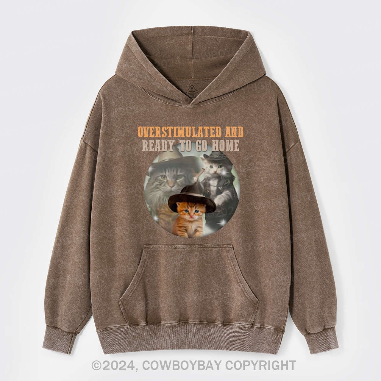 Overstimulated And Ready To Go Home Garment-Dye Hoodies