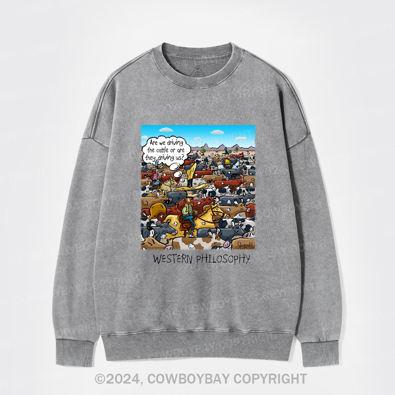 Cowboy Philsophy Washed Sweatshirts