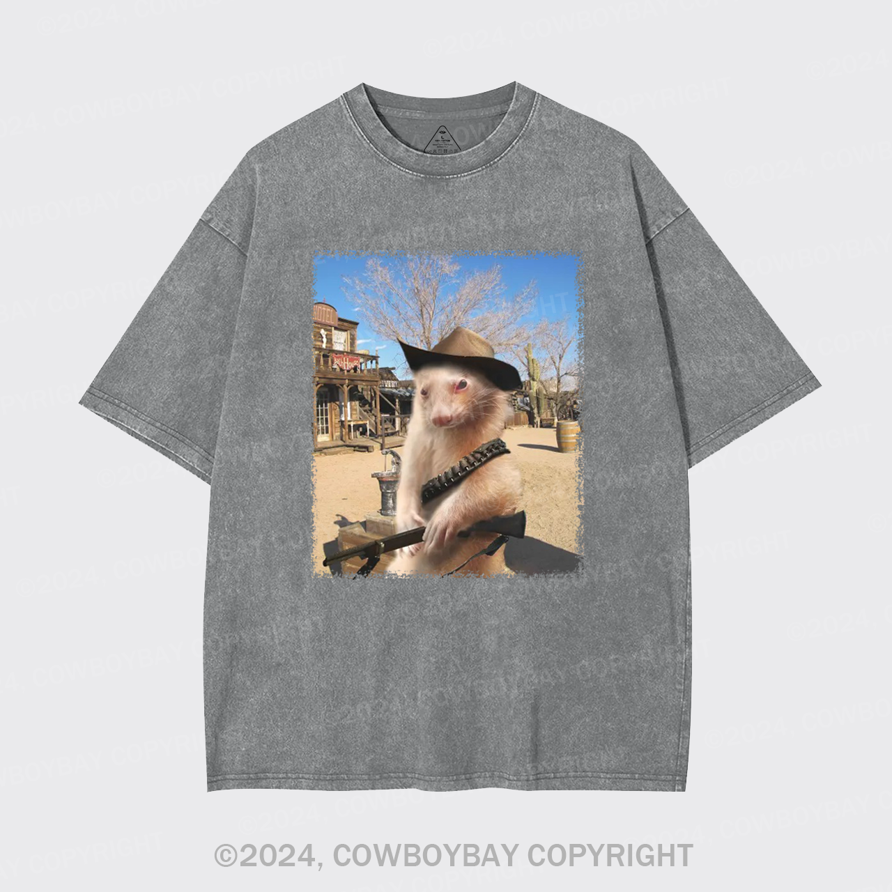 Funny Ferret Cowboy Garment-dye Tees