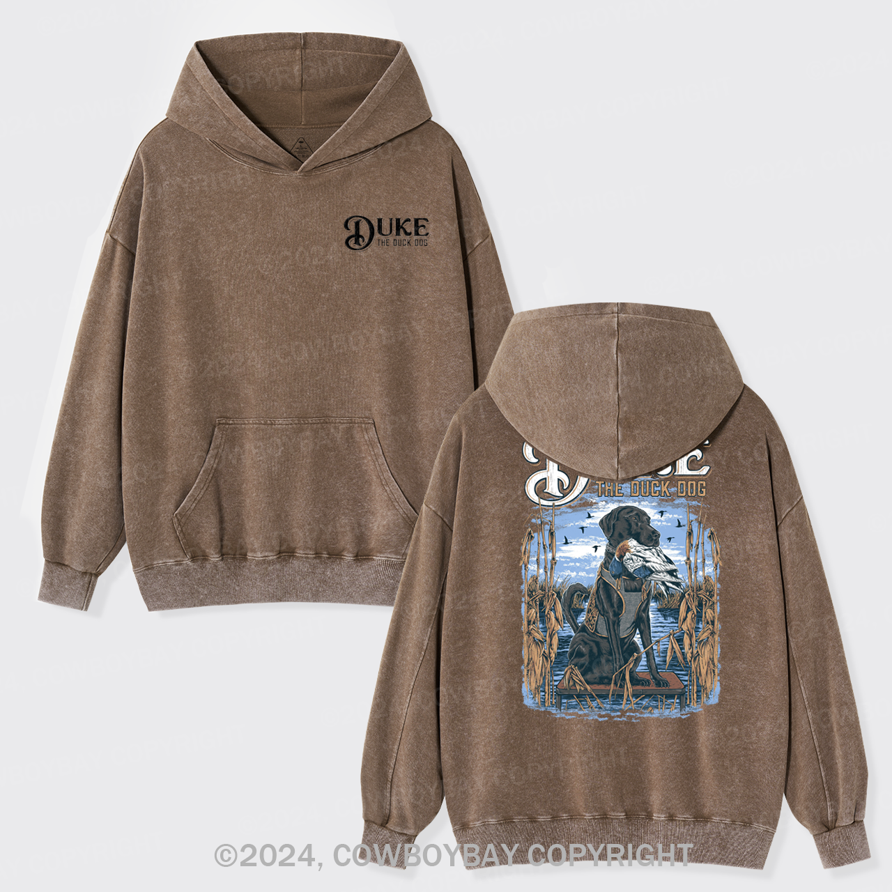 Duke The Duck Dog Garment-Dye Hoodies