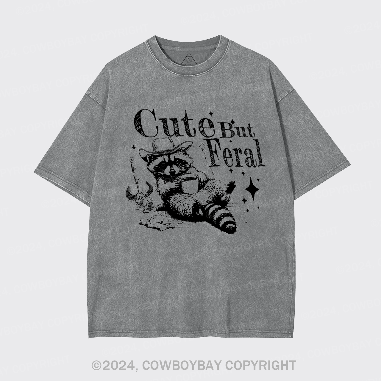 Cute but Feral Raccoon Garment-dye Tees