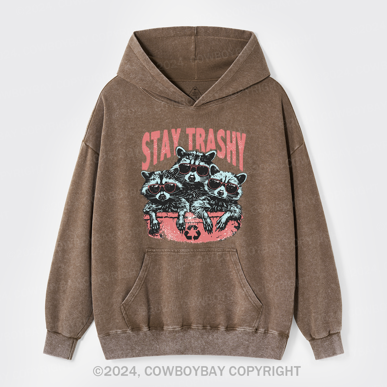 Raccoon Stay Trashy Garment-Dye Hoodies