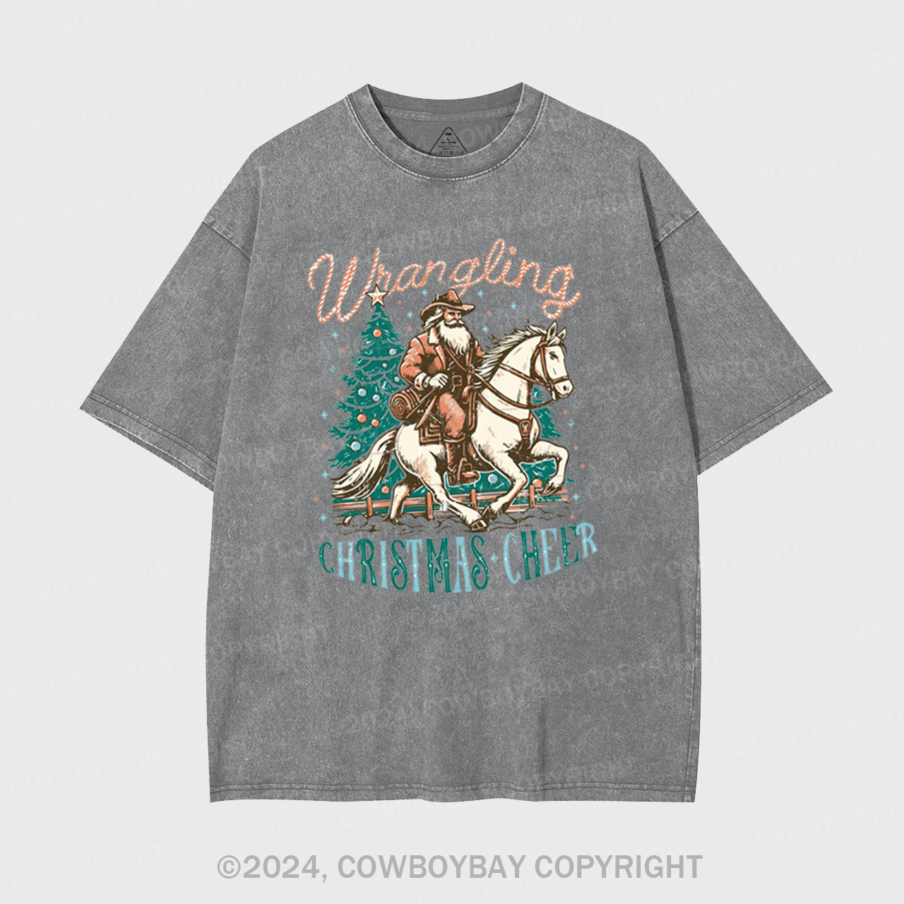 Western Christmas Santa Garment-dye Tees