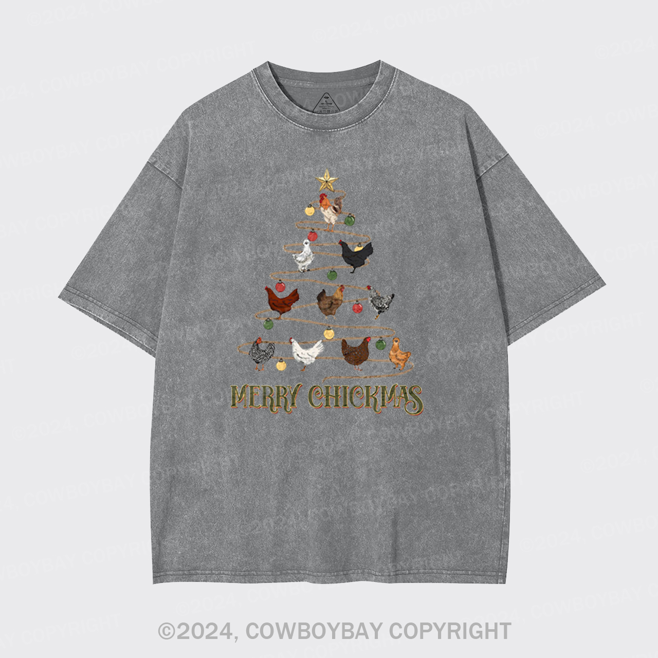 Christmas Chicken Vintage Garment-dye Tees