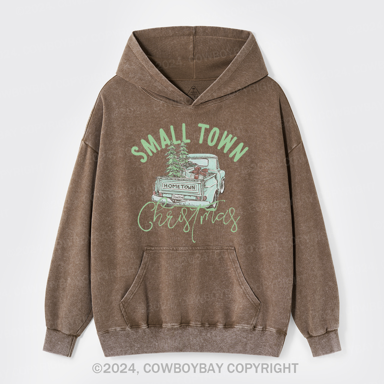 Small Town Christmas Garment-Dye Hoodies