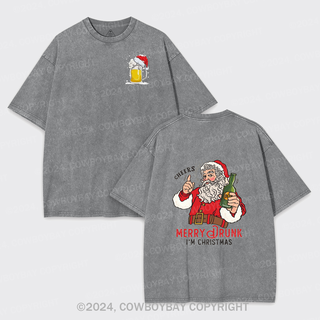 Merry Drunk,I'm Christmas-Santa Garment-dye Tees