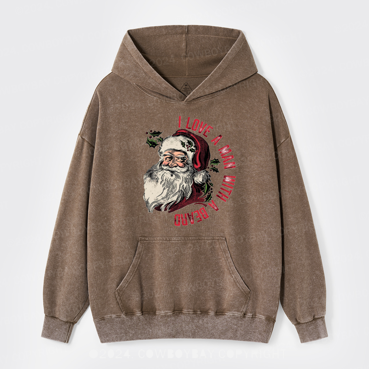I Love A Man With A Beard Garment-Dye Hoodies