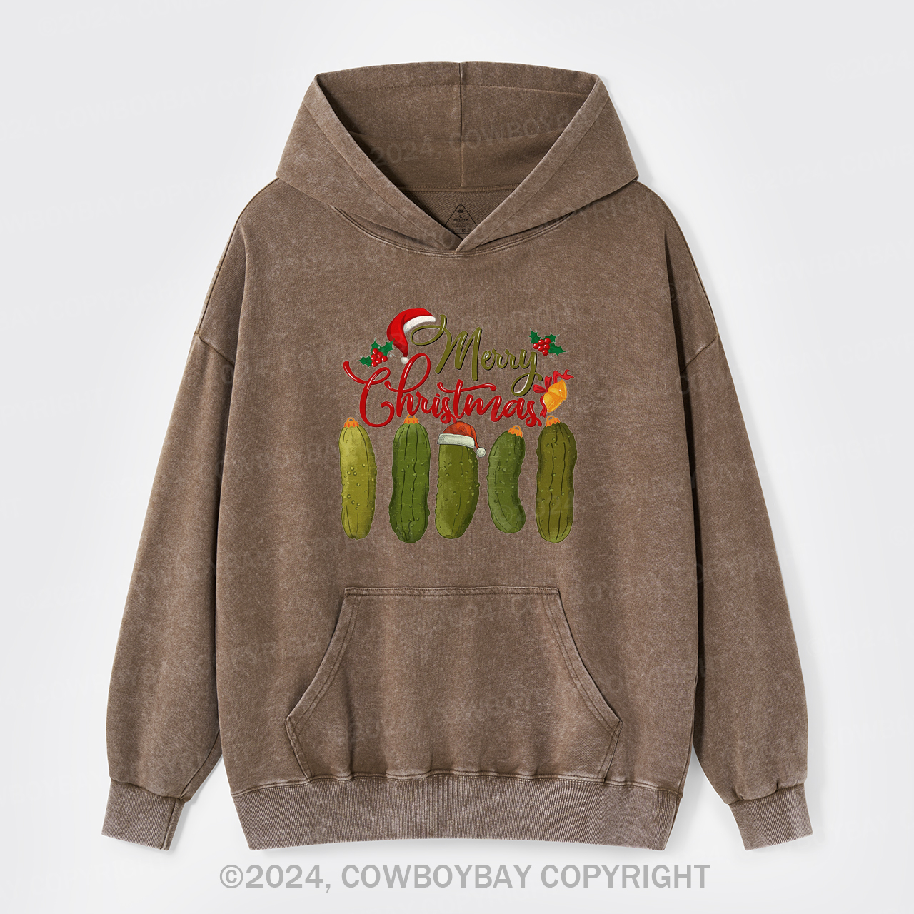 Pickles Merry Christmas Garment-Dye Hoodies