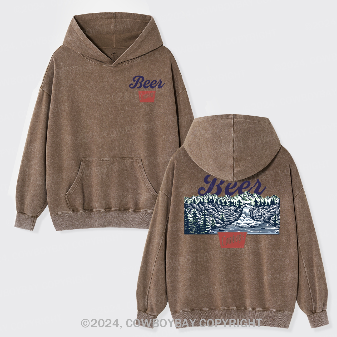 Beer Cowboys Garment-Dye Hoodies