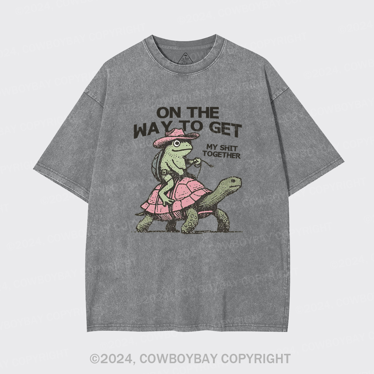 Cowboy Frog On Turtle Garment-dye Tees