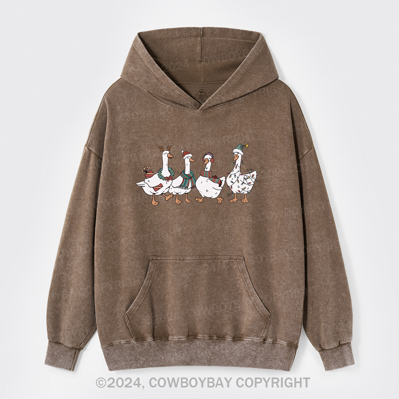 Christmas Silly Goose Garment-Dye Hoodies