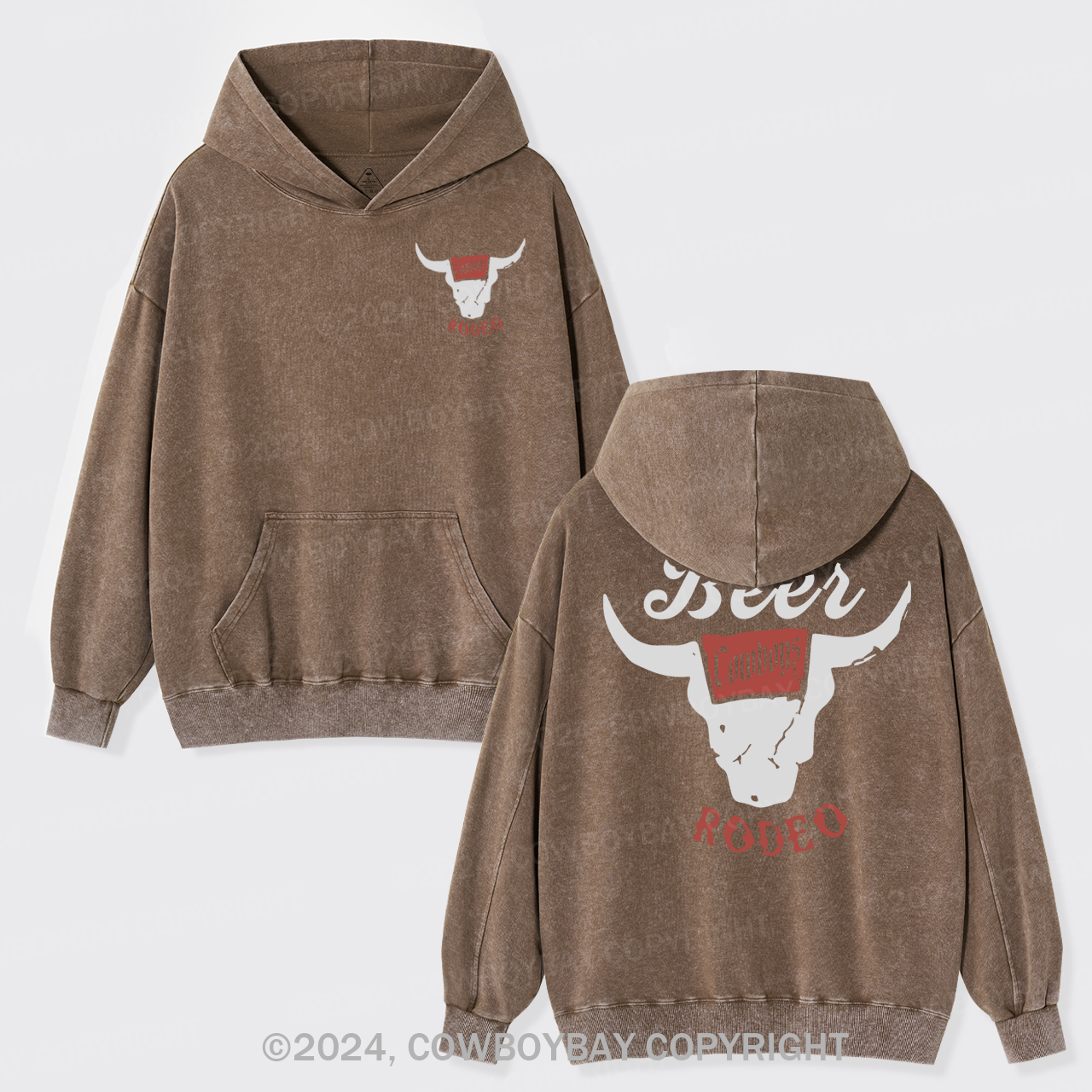Retro Beer Rodeo Inspired Garment-Dye Hoodies