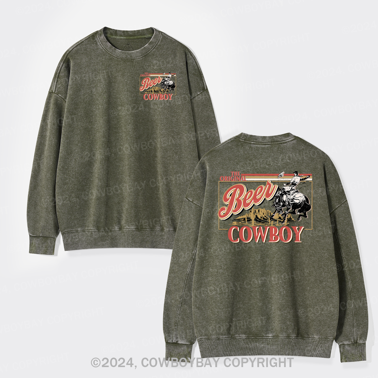 The Original Cowboy Men's Beer Washed Sweatshirts