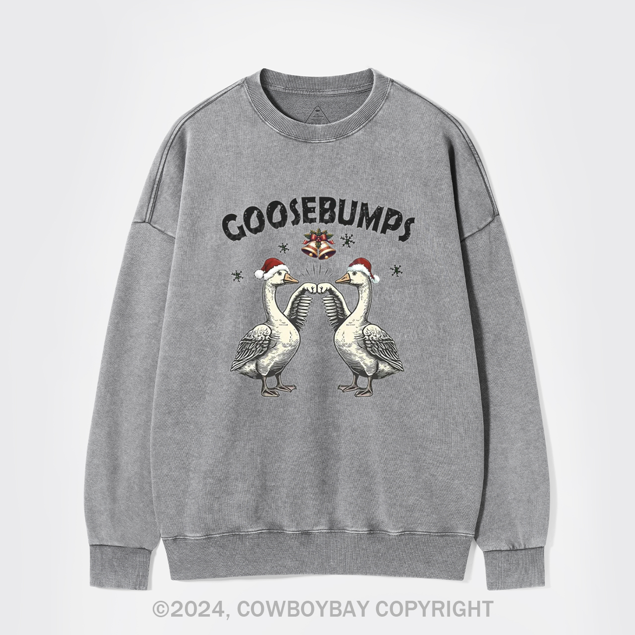 Goose Bumps For Christmas Washed Sweatshirts