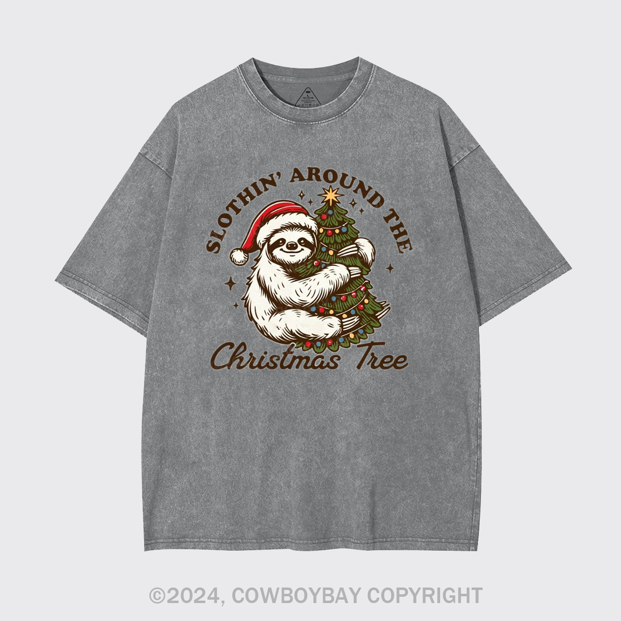 Slothin Around The Christmas Tree Garment-dye Tees