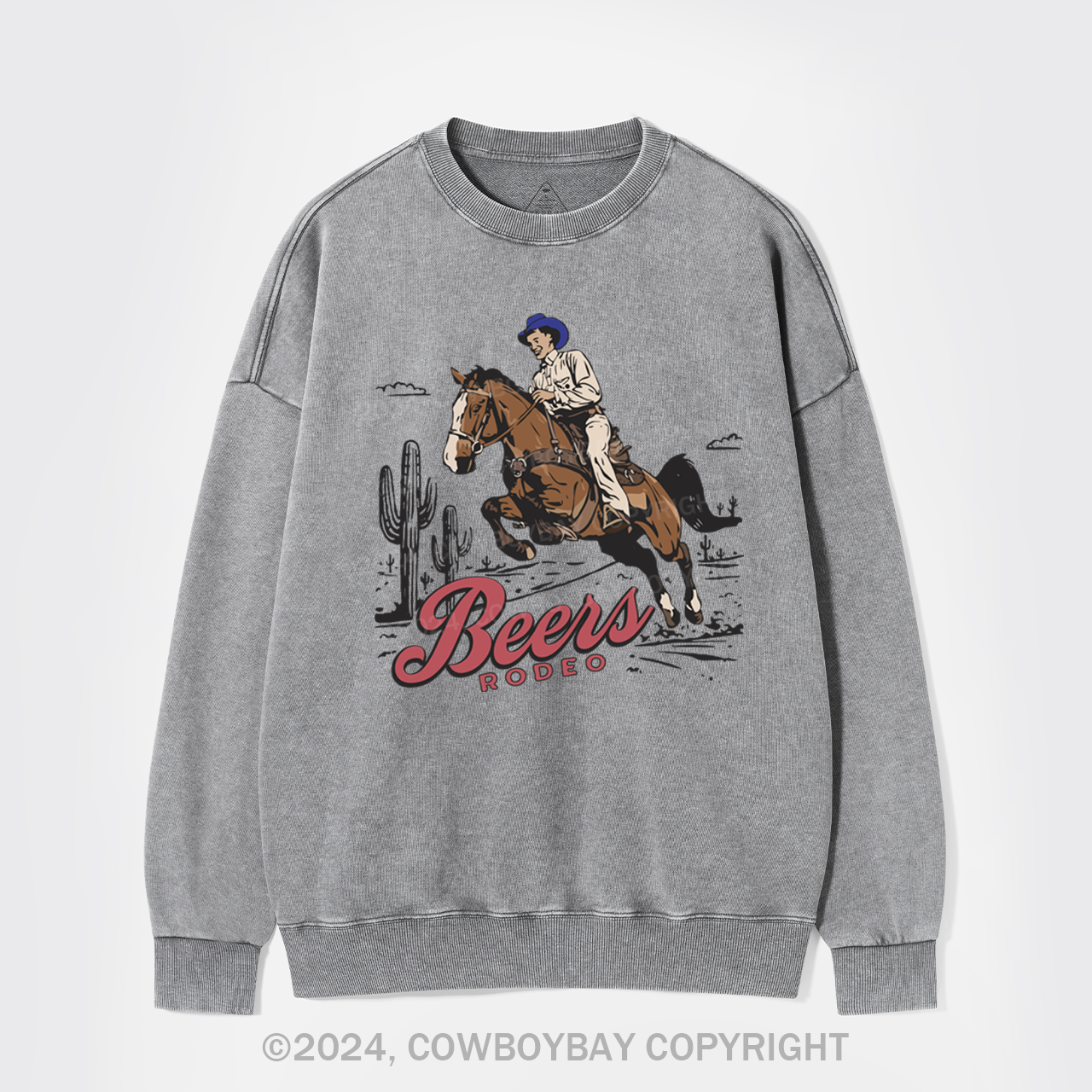 Vintage 90s Beers Retro Cowboy Washed Sweatshirts