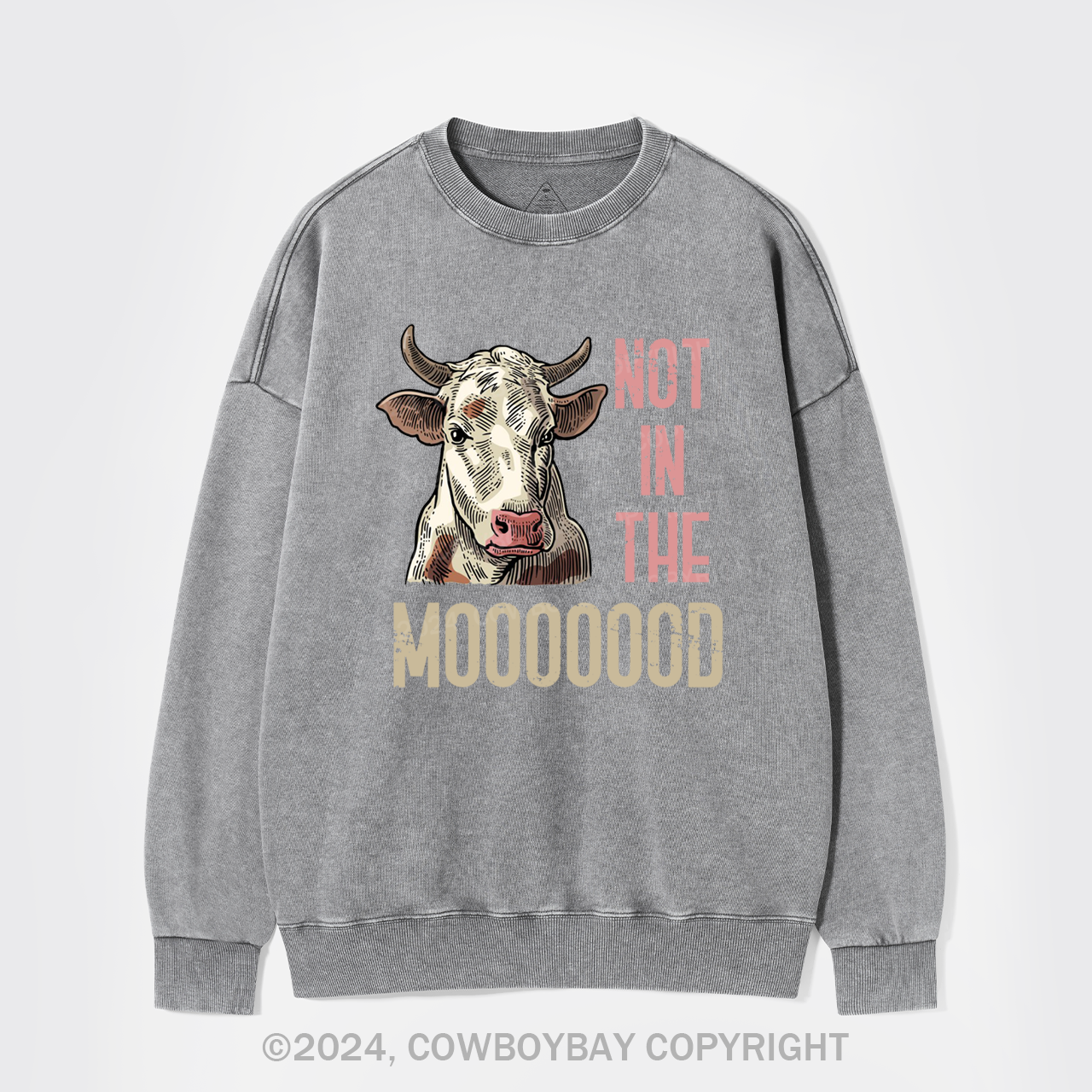 Funny Farmer Quote Cow Washed Sweatshirts