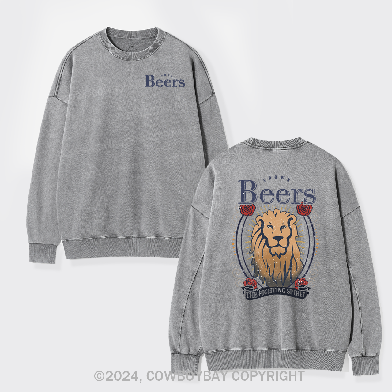 The Fighting Spirit Lion Washed Sweatshirts