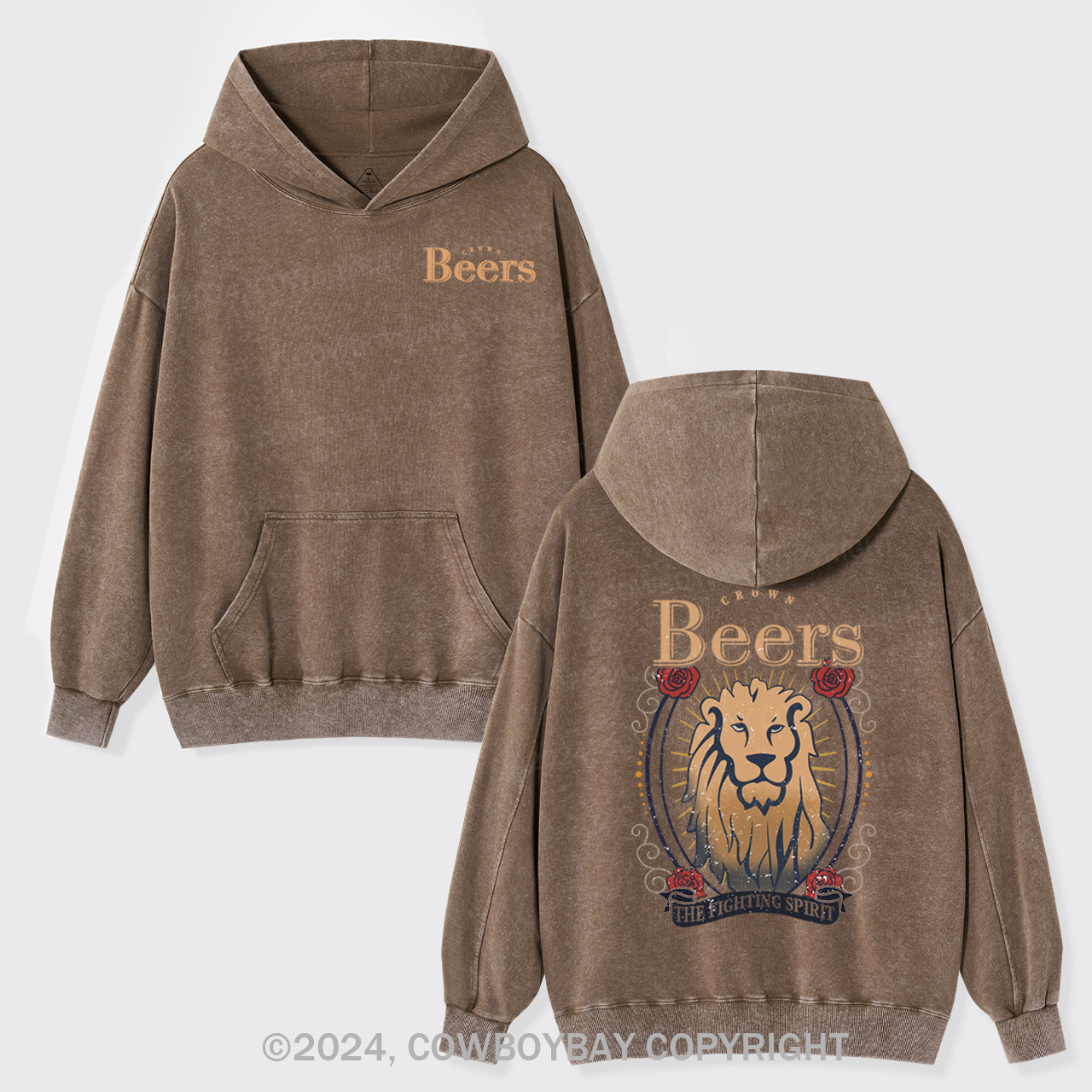 The Fighting Spirit Lion Garment-Dye Hoodies