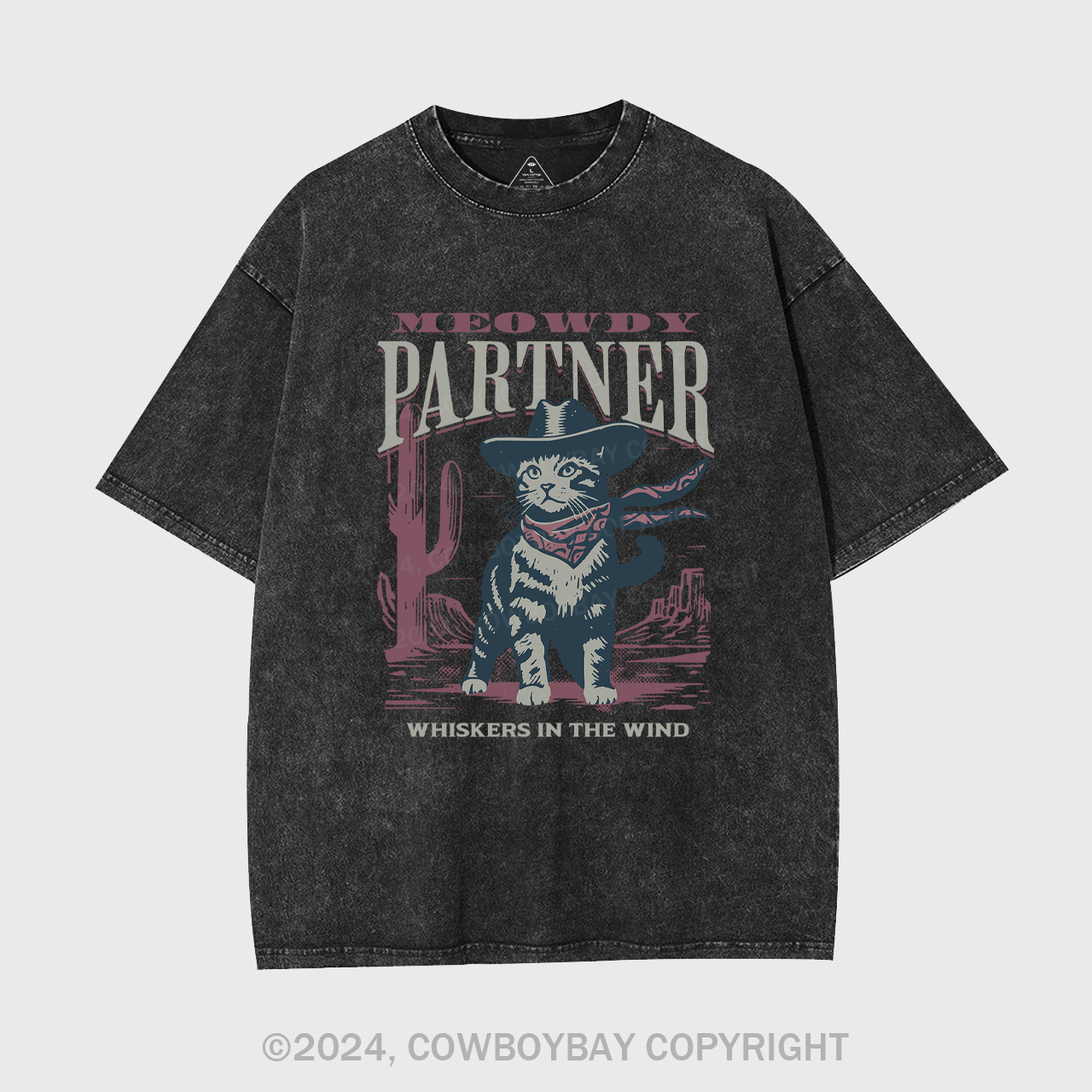 Meowdy Partner Cowboy Cat Garment-dye Tees