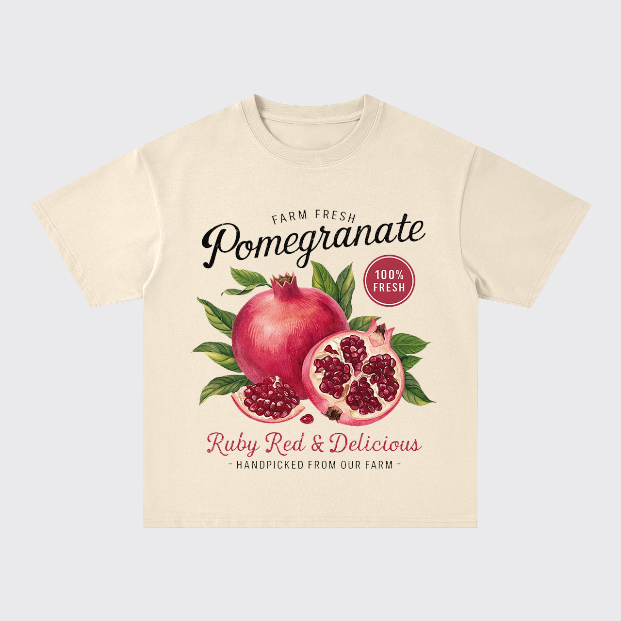 Retro Style-Fresh Pomegranate Oversize T-Shirts