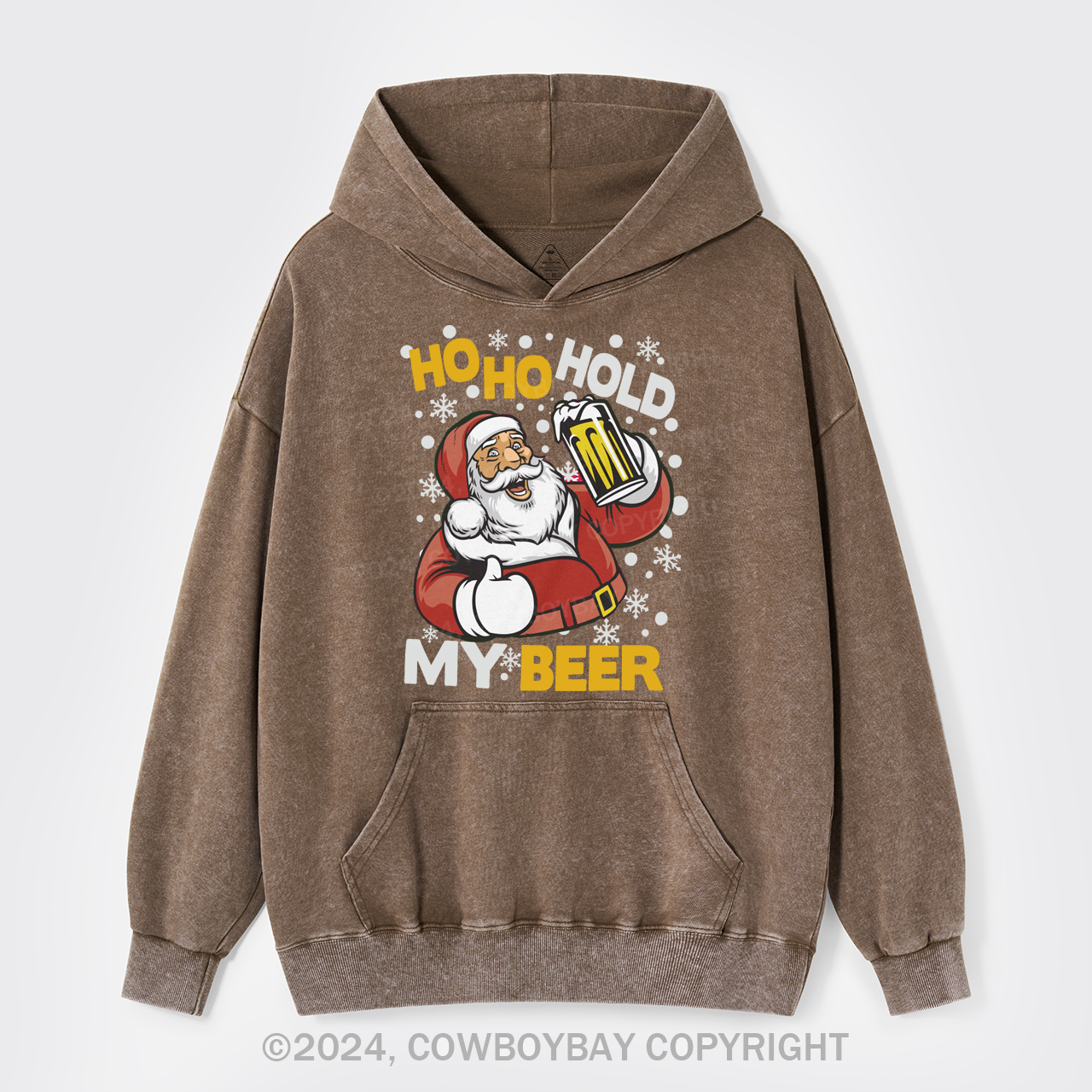 Ho Ho Hold My Beer Garment-Dye Hoodies