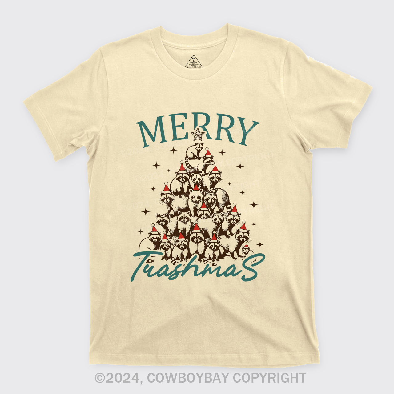 Christmas Feral Raccoon Tree T-Shirts