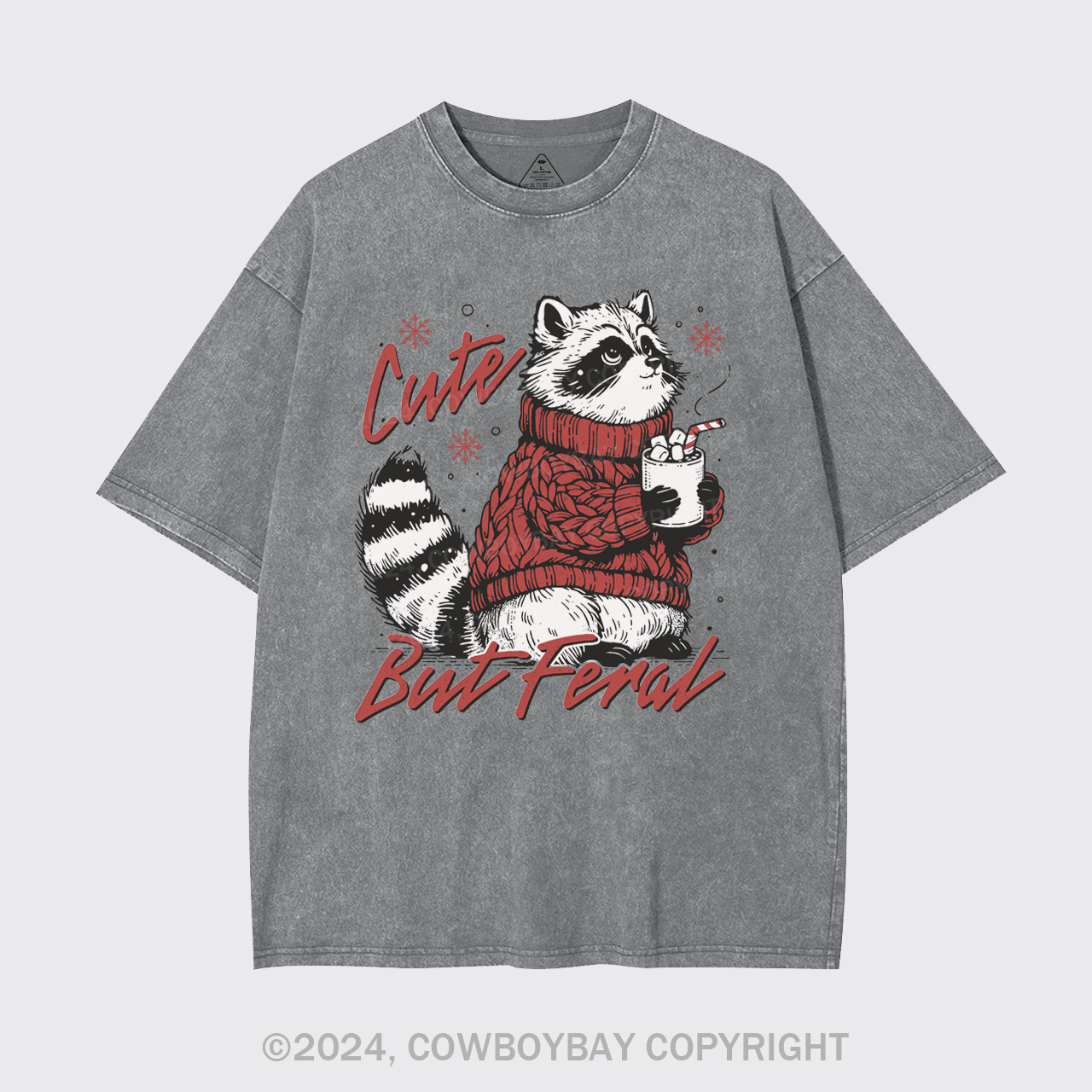 Funny Christmas Raccoon Garment-dye Tees