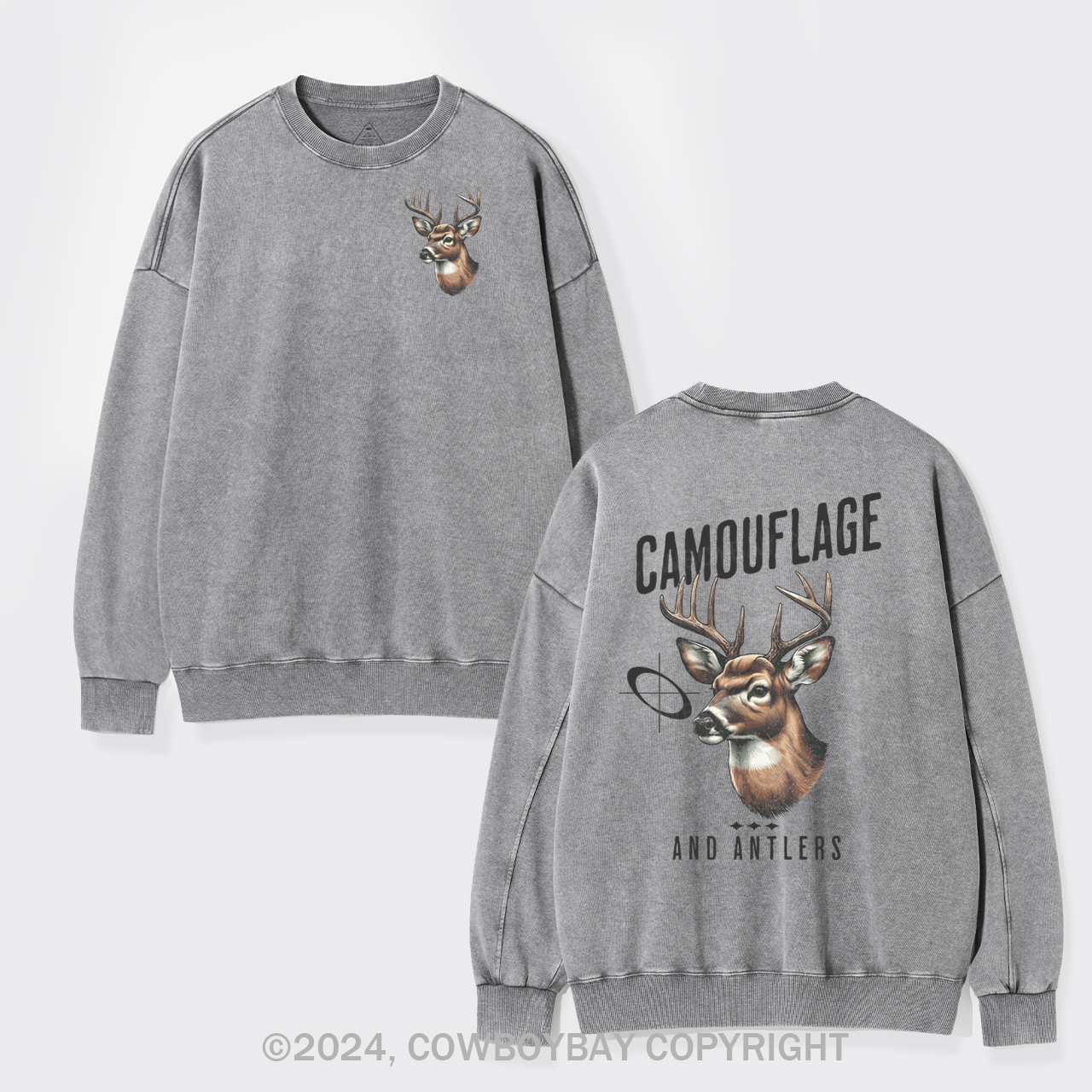 Camouflage Deer Hunting Washed Sweatshirts