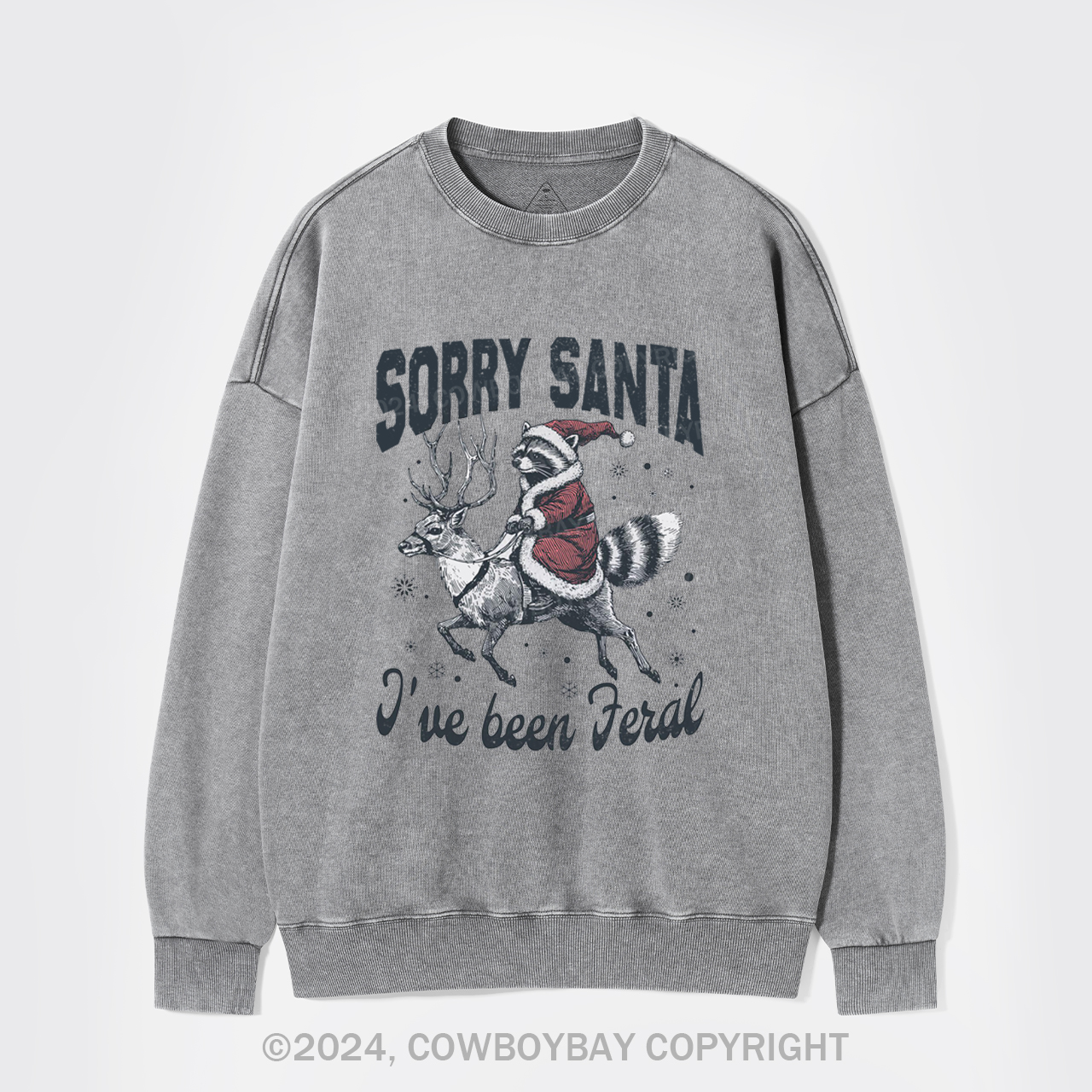 Sorry Santa I've Been Feral Washed Sweatshirts
