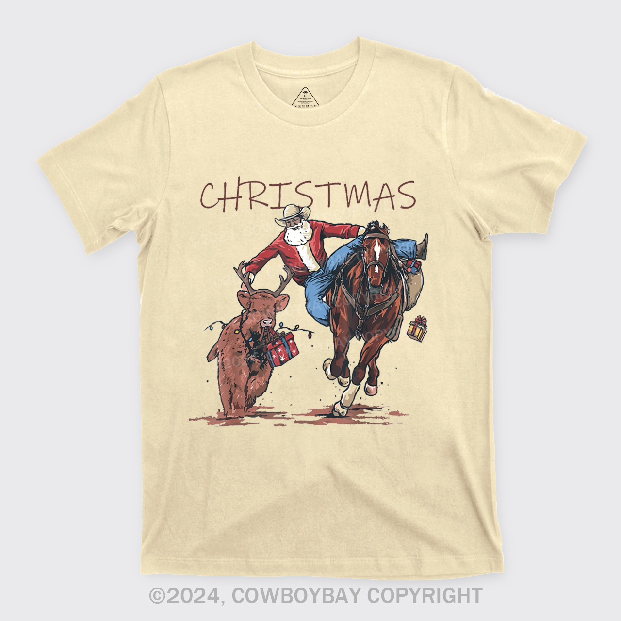 Cowboy Santa Claus Bullfight T-Shirts