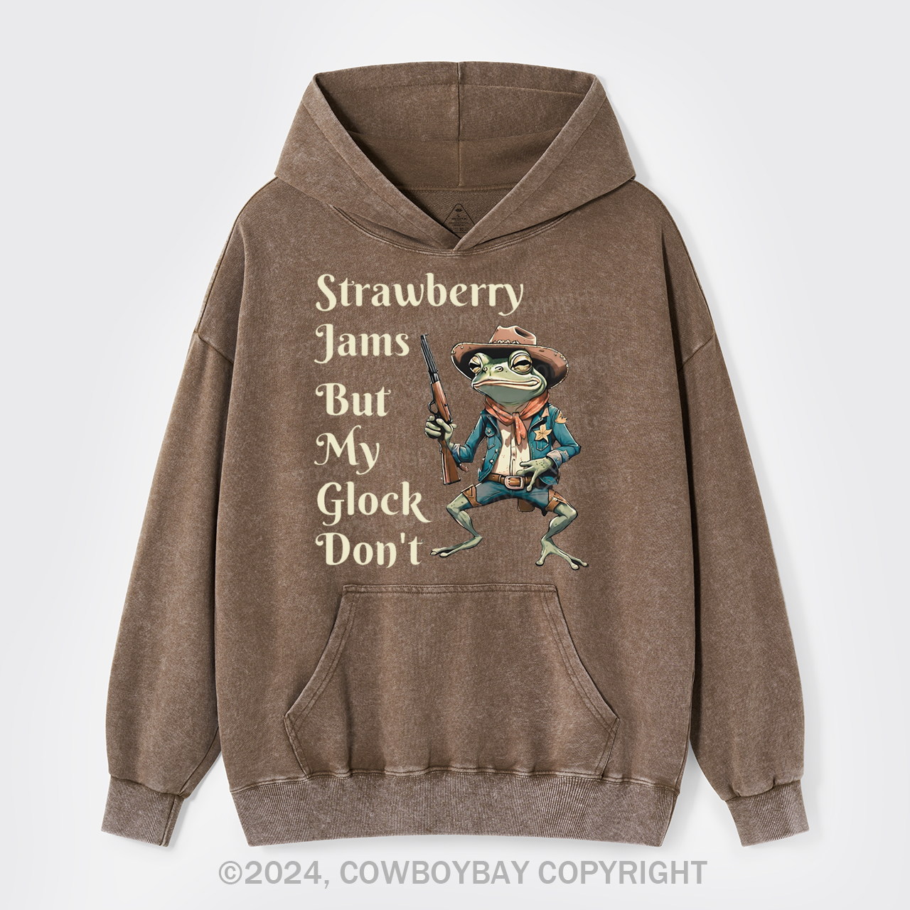 Strawberry Jams But My Glock Don't Garment-Dye Hoodies