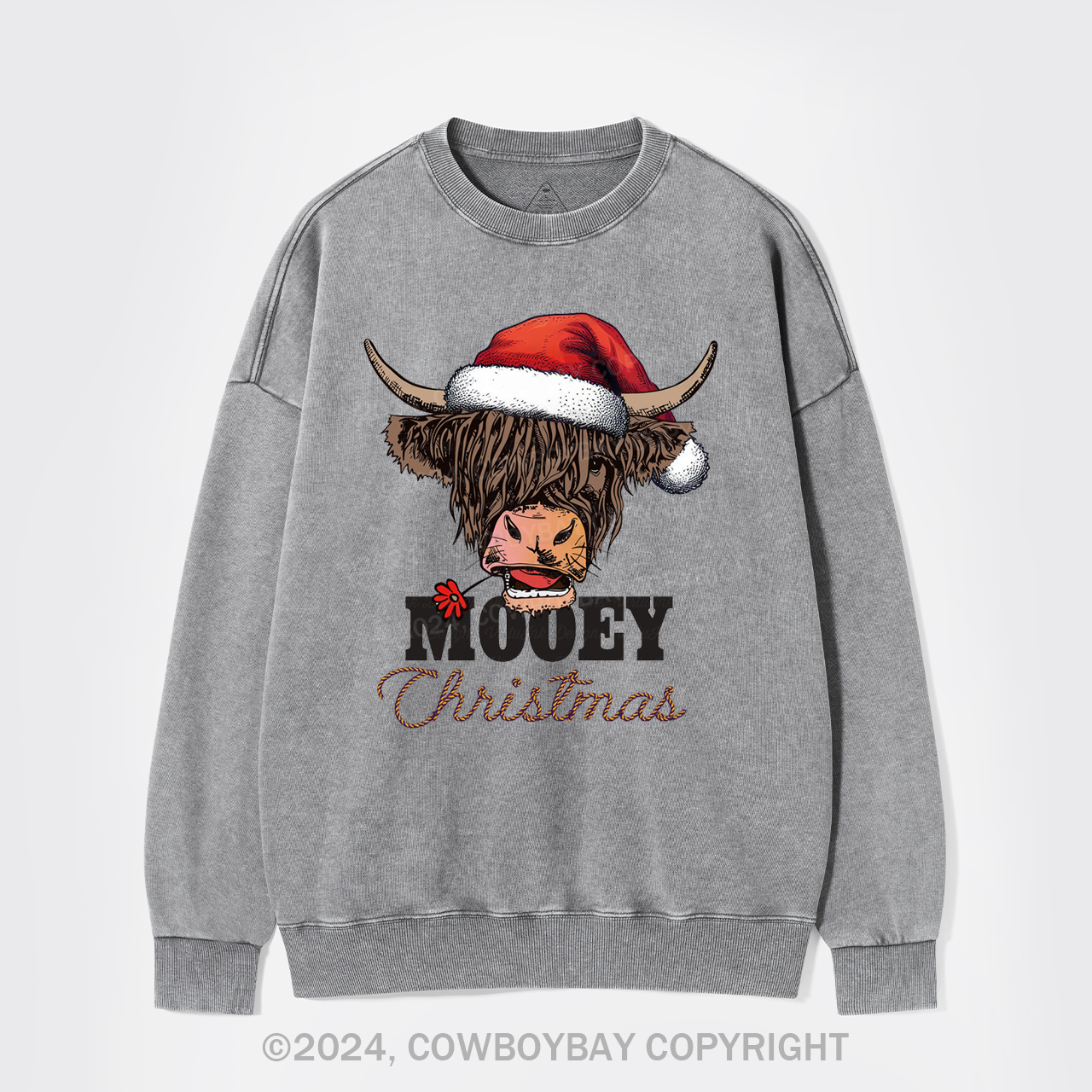 Cow Christmas Washed Sweatshirts