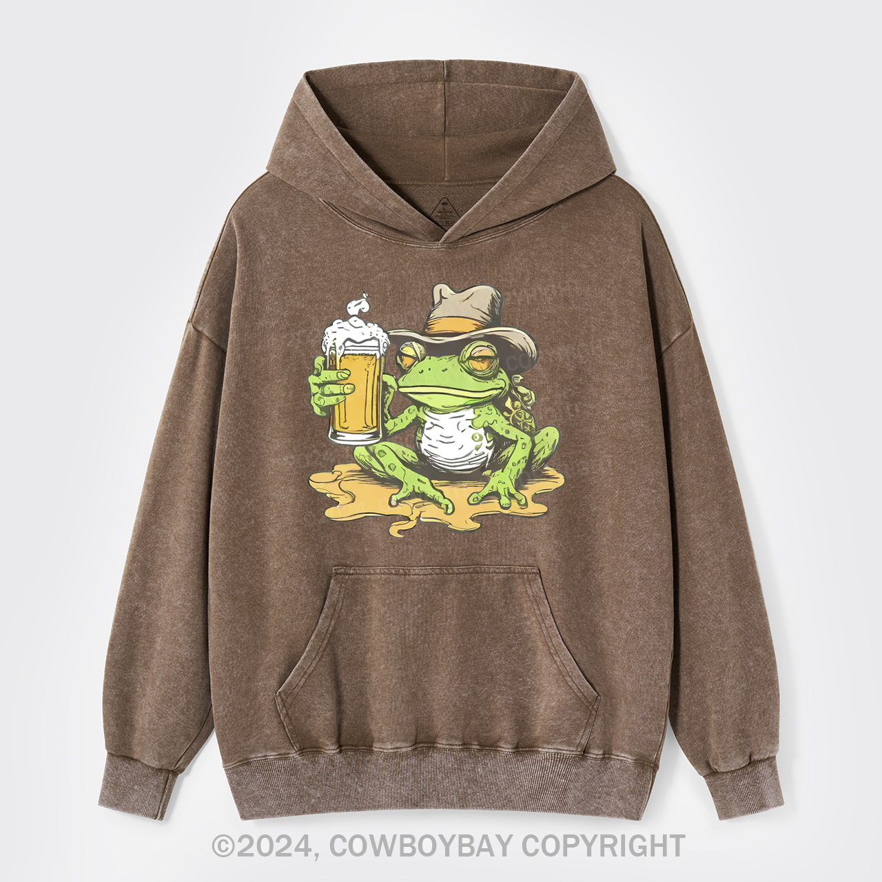 Frog And Beer Garment-Dye Hoodies