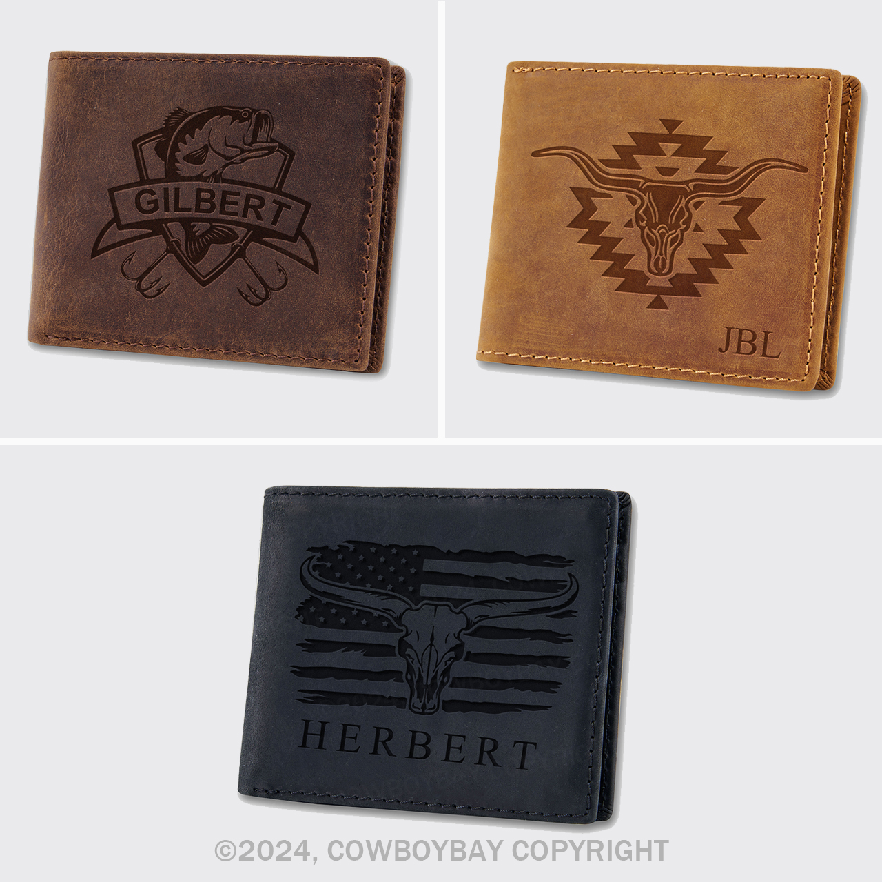 Personalized Vintage Leather Card Bag_4