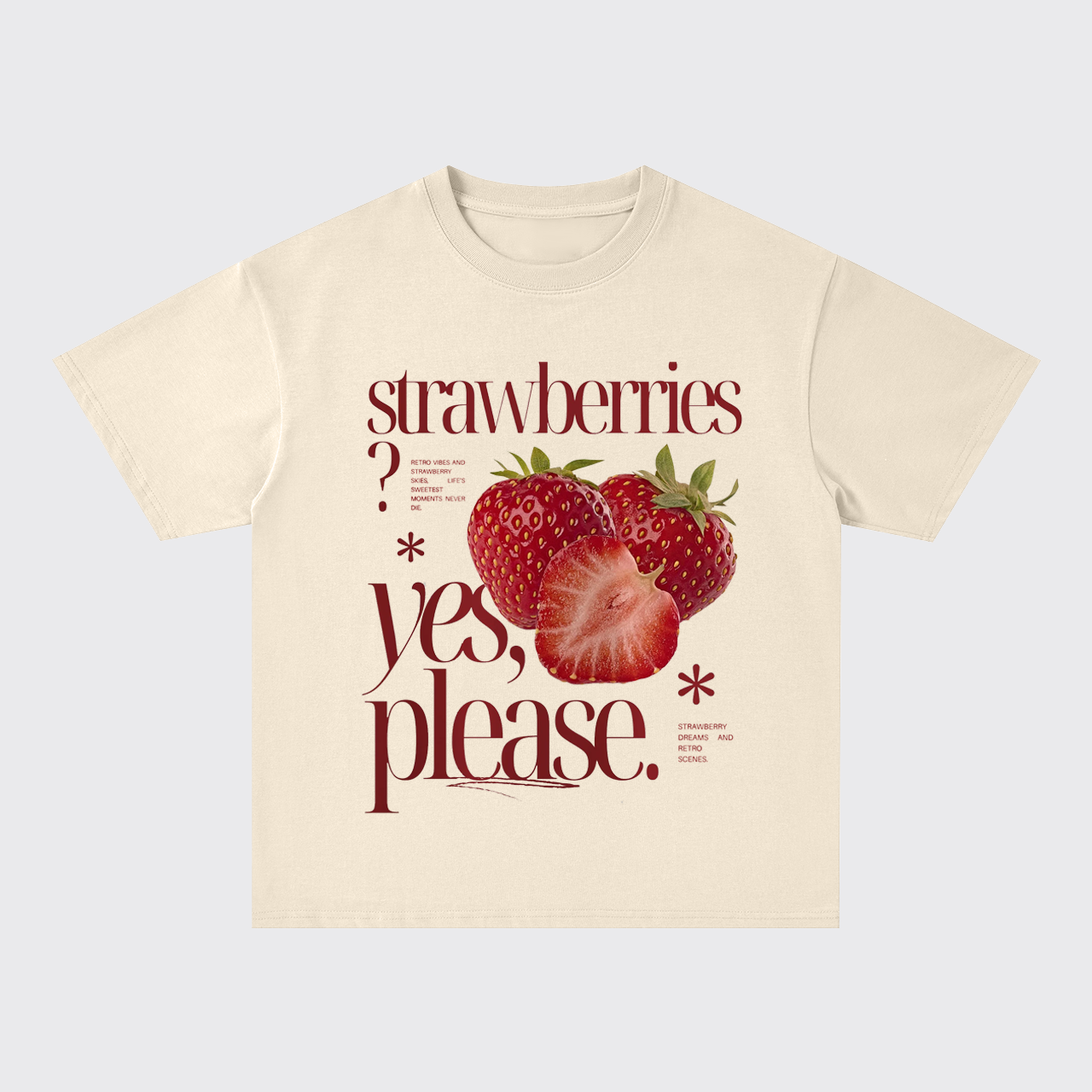 Retro Style-Fresh Strawberry Oversize T-Shirts