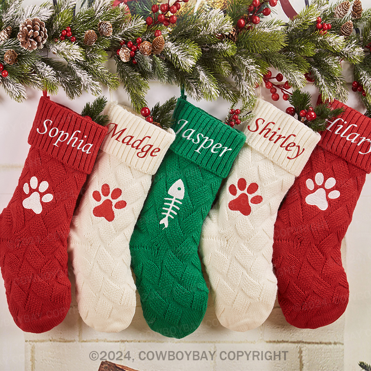 Personalized Name Wool Weaving Christmas Stocking