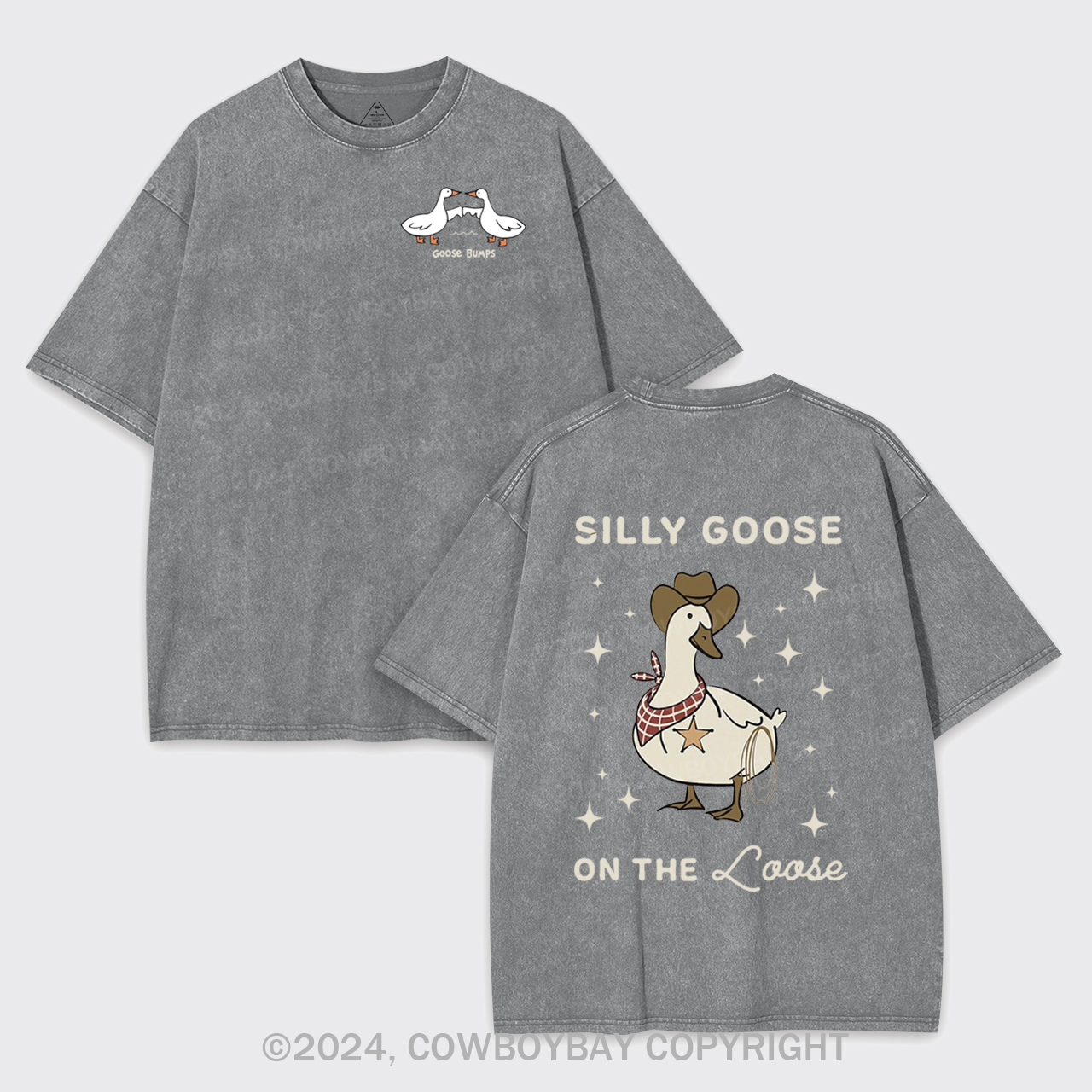Retro Silly Goose On The Loose Garment-dye Tees