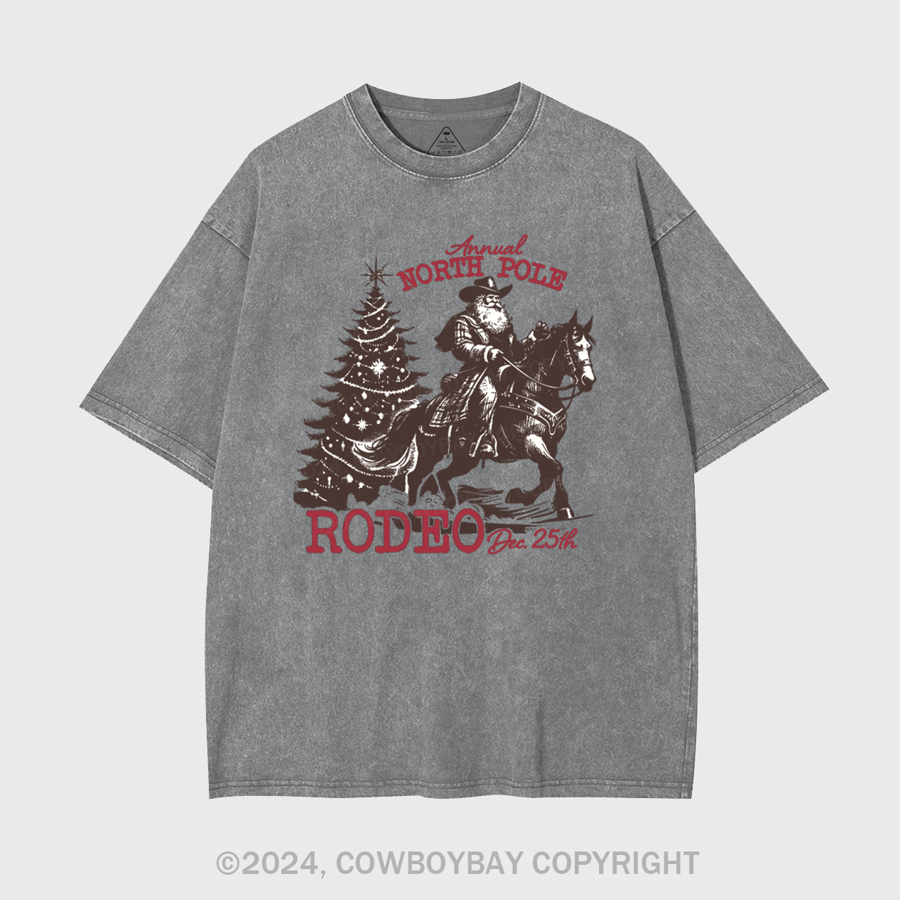 Cowboy Santa Western Christmas Garment-dye Tees