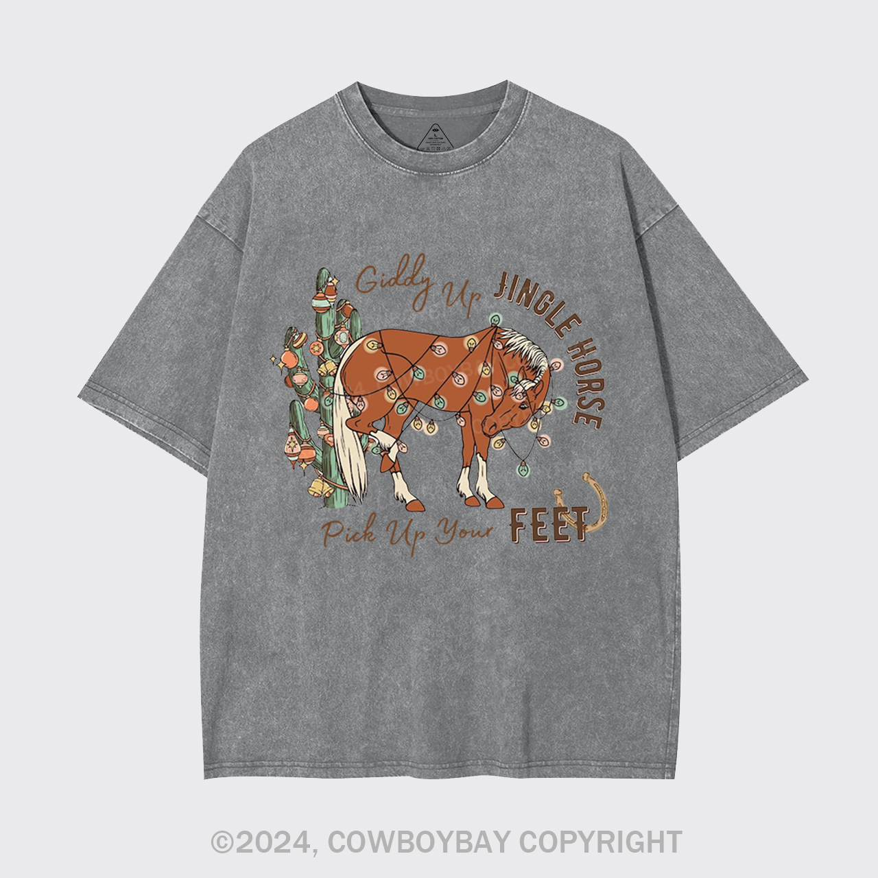 Giddy Up Jingle Horse Pick Up Your Feet Garment-dye Tees