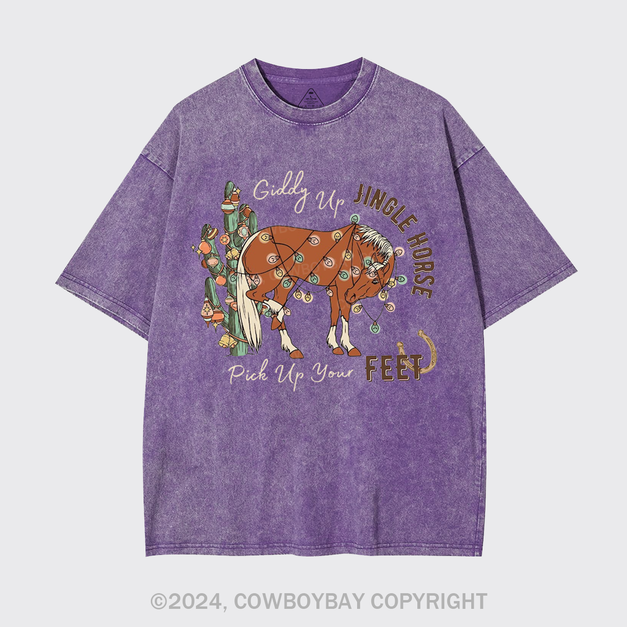 Giddy Up Jingle Horse Pick Up Your Feet Garment-dye Tees
