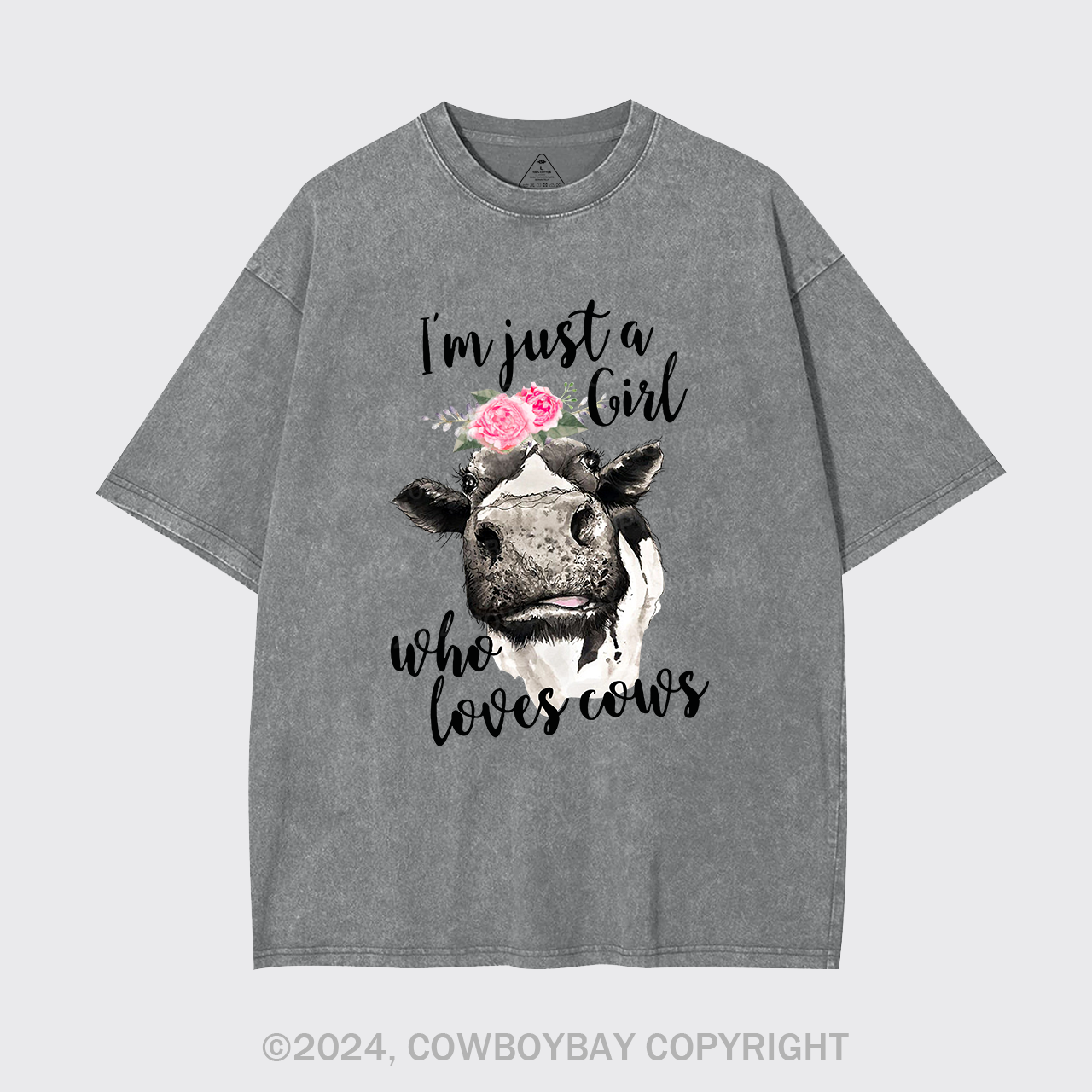 I'm Just A Girl Who Loves Cows Cowboy Garment-dye Tees