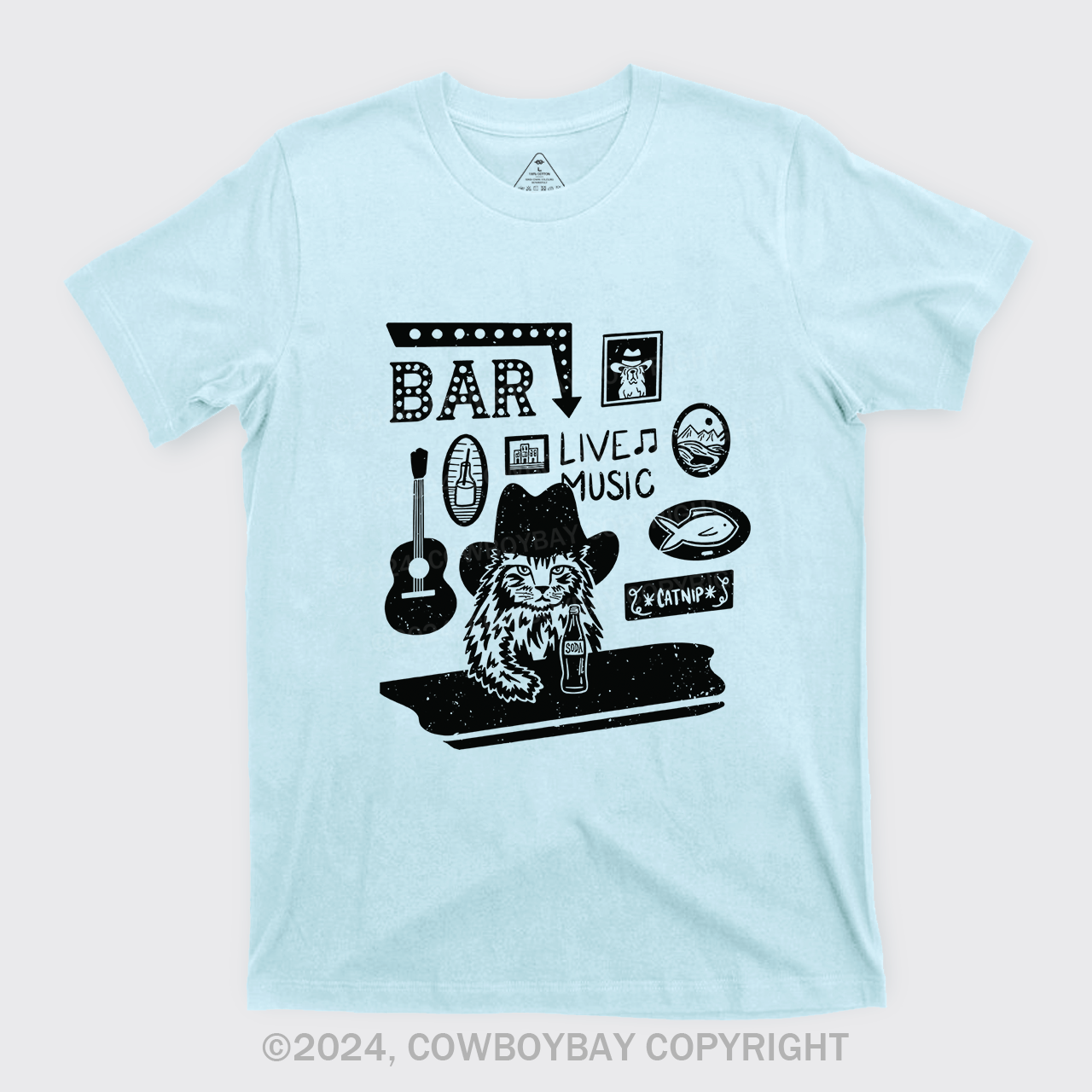 Cat with A Cowboy Hat In A Country Bar T-Shirts